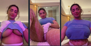 Aditi Mistry Nude live In Light Blue Top Part 1