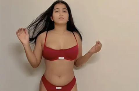 Lucky Rajor Nude in Red Bra Panty Video